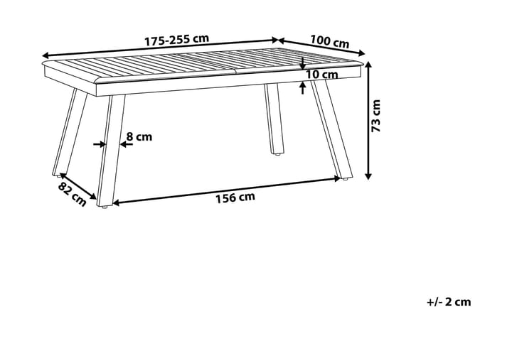 Puutarhapöytä Pereta 255 cm - Harmaa - Ruokapöytä terassille