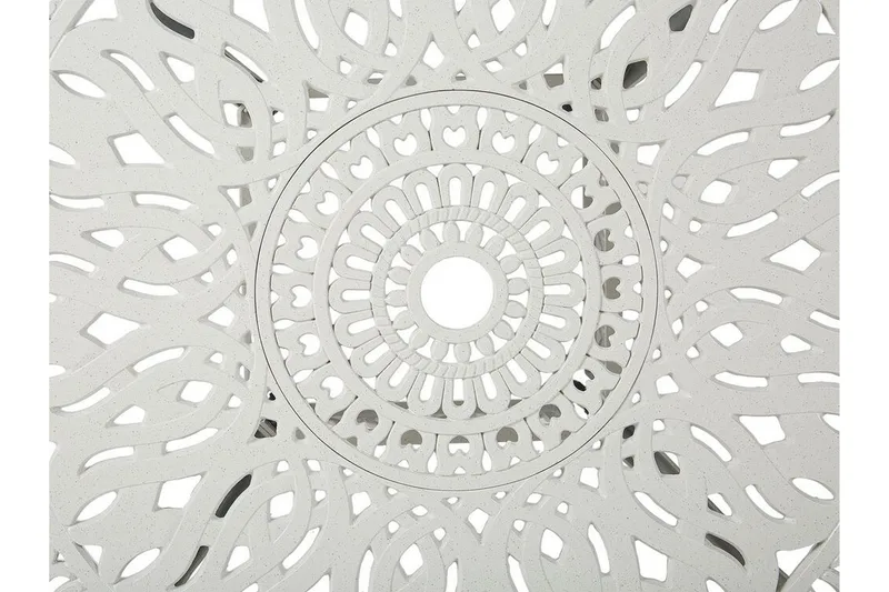 Puutarhapöytä Pyöreä 90 cm Valkoinen ANCONA - Valkoinen - Puutarhakalusteet - Terassipöydät - Ruokapöytä terassille