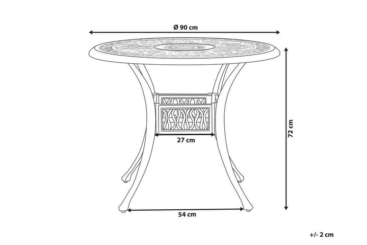 Puutarhapöytä Pyöreä 90 cm Musta ANCONA - Musta - Ruokapöytä terassille