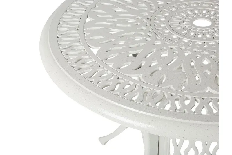 Puutarhapöytä Pyöreä 90 cm Valkoinen ANCONA - Valkoinen - Puutarhakalusteet - Terassipöydät - Ruokapöytä terassille
