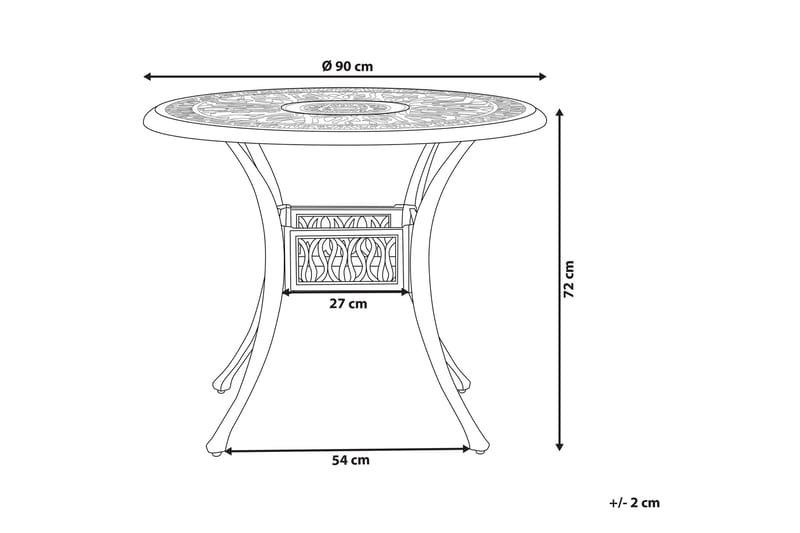 Puutarhapöytä Pyöreä 90 cm Valkoinen ANCONA - Valkoinen - Puutarhakalusteet - Terassipöydät - Ruokapöytä terassille