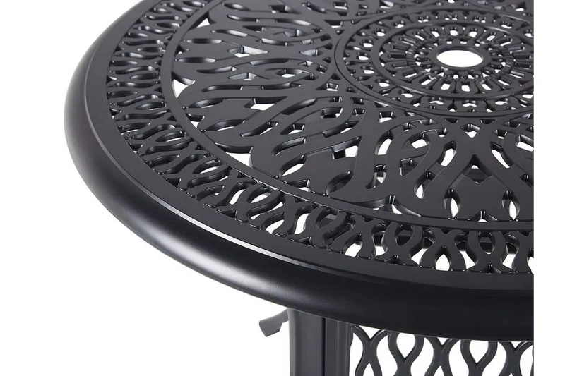 Puutarhapöytä Pyöreä 90 cm Musta ANCONA - Musta - Puutarhakalusteet - Terassipöydät - Ruokapöytä terassille