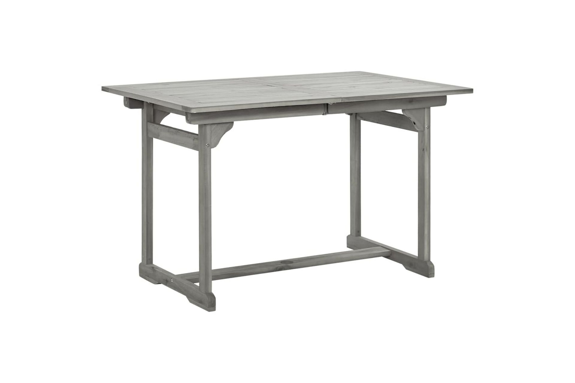 Puutarharuokapöytä (120-170)x80x75 cm täysi akaasiapuu - Harmaa - Puutarhakalusteet - Terassipöydät - Ruokapöytä terassille