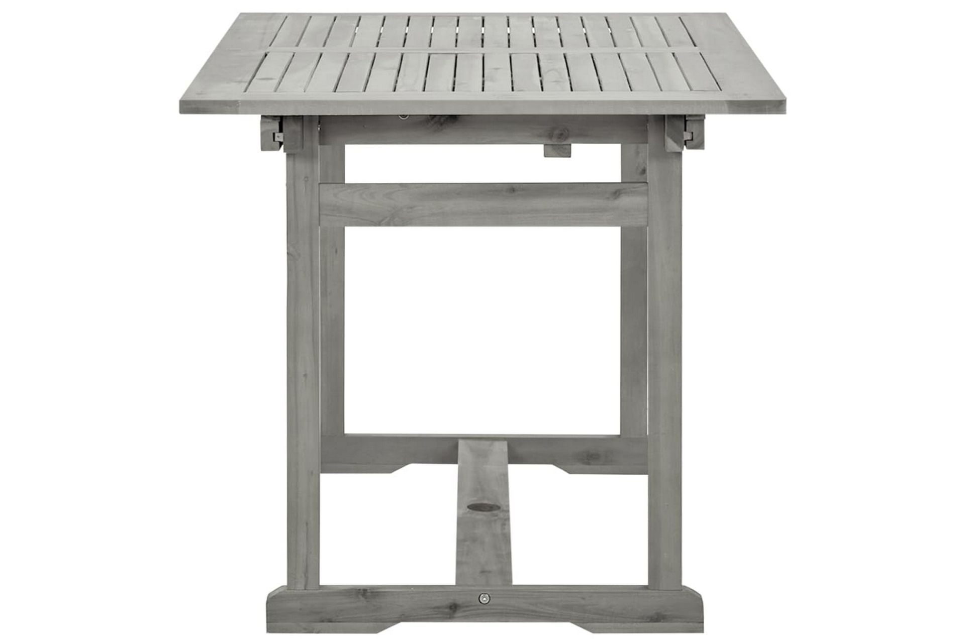 Puutarharuokapöytä (120-170)x80x75 cm täysi akaasiapuu - Harmaa - Puutarhakalusteet - Terassipöydät - Ruokapöytä terassille