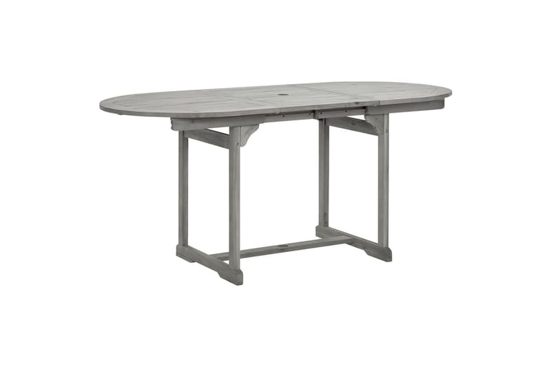 Puutarharuokapöytä (120-170)x80x75 cm täysi akaasiapuu - Harmaa - Puutarhakalusteet - Terassipöydät - Ruokapöytä terassille