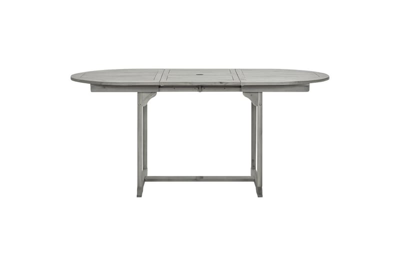 Puutarharuokapöytä (120-170)x80x75 cm täysi akaasiapuu - Harmaa - Puutarhakalusteet - Terassipöydät - Ruokapöytä terassille