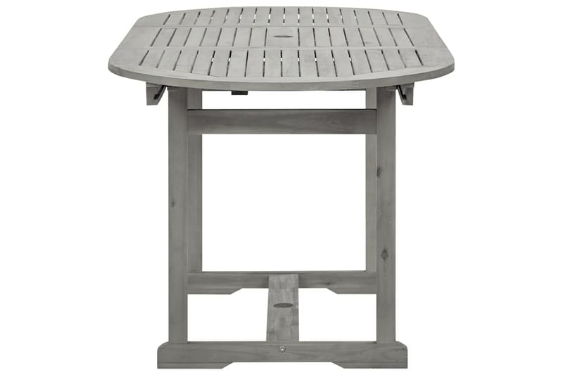 Puutarharuokapöytä (120-170)x80x75 cm täysi akaasiapuu - Harmaa - Puutarhakalusteet - Terassipöydät - Ruokapöytä terassille