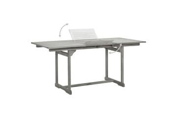 Puutarharuokapöytä (120-170)x80x75 cm täysi akaasiapuu - Harmaa - Puutarhakalusteet - Terassipöydät - Ruokapöytä terassille