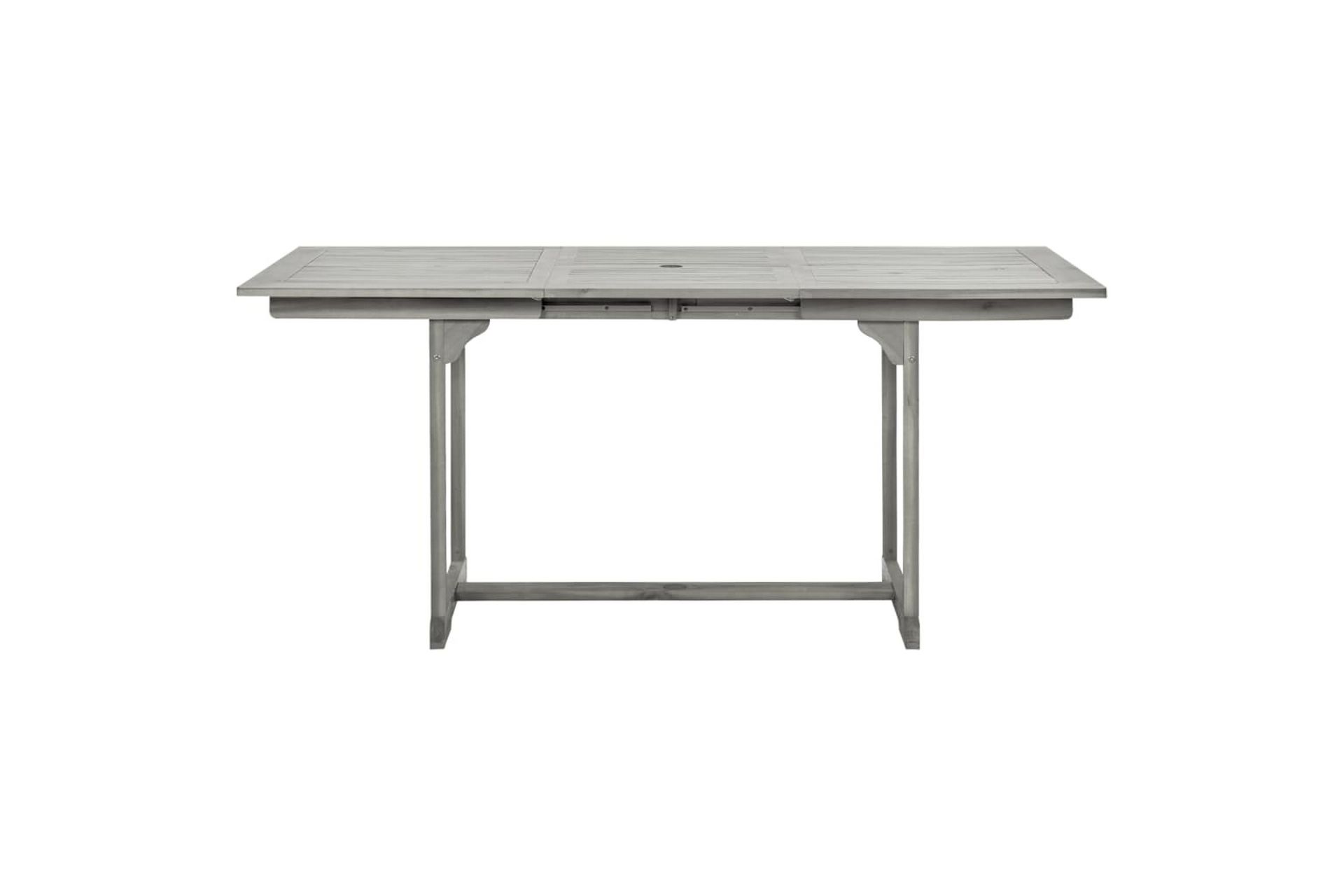 Puutarharuokapöytä (120-170)x80x75 cm täysi akaasiapuu - Harmaa - Puutarhakalusteet - Terassipöydät - Ruokapöytä terassille