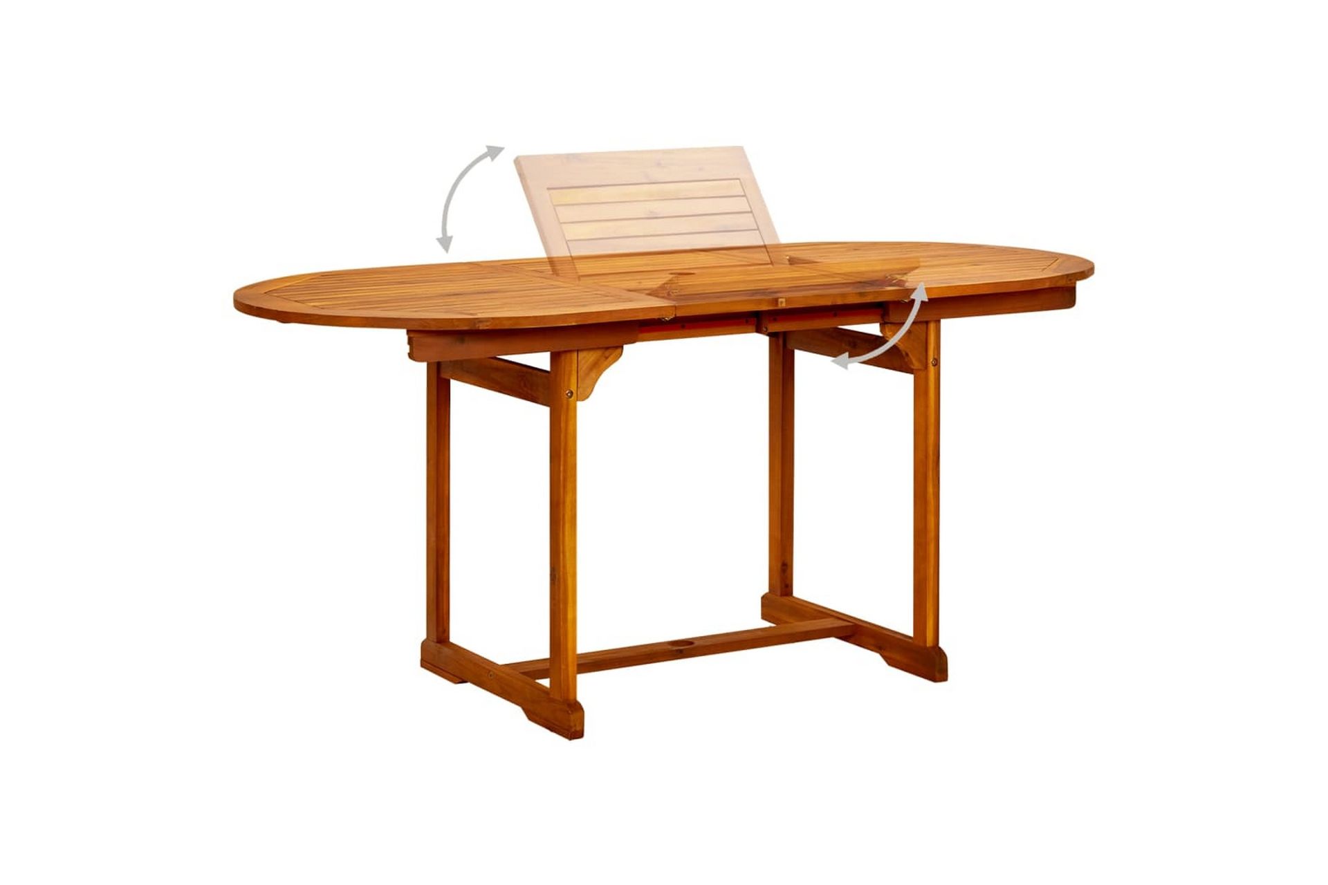 Puutarharuokapöytä (120-170)x80x75 cm täysi akaasiapuu - Puutarhakalusteet - Terassipöydät - Ruokapöytä terassille