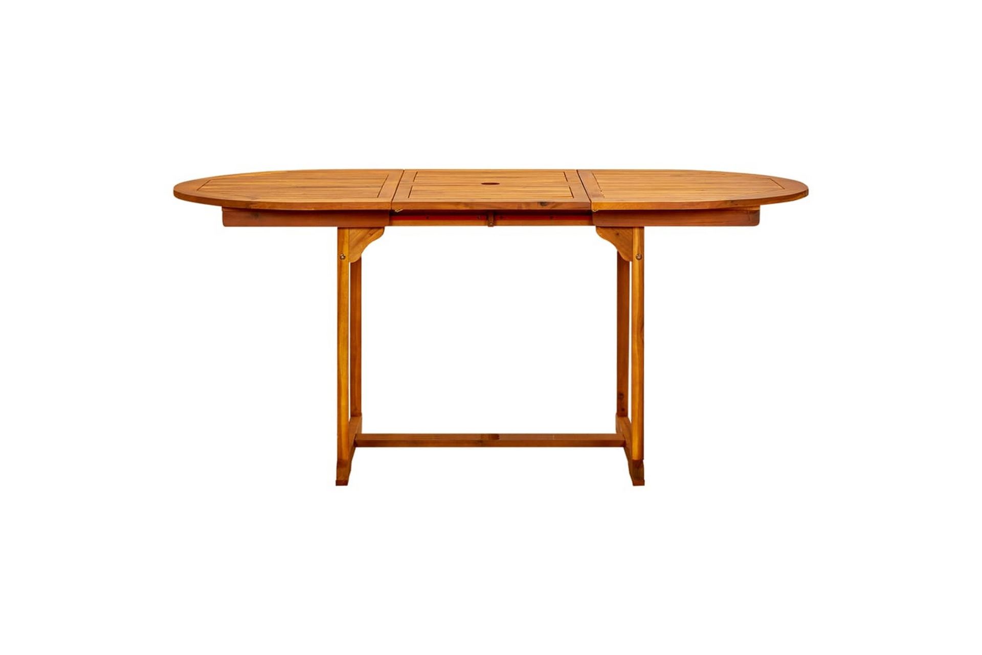 Puutarharuokapöytä (120-170)x80x75 cm täysi akaasiapuu - Puutarhakalusteet - Terassipöydät - Ruokapöytä terassille