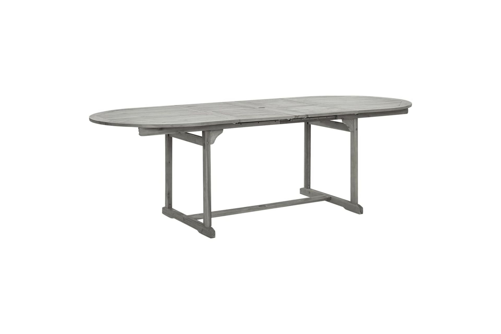Puutarharuokapöytä (160-240)x100x75 cm täysi akaasiapuu - Harmaa - Puutarhakalusteet - Terassipöydät - Ruokapöytä terassille