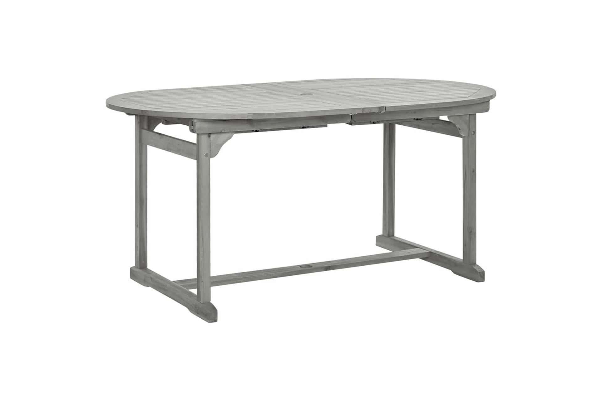 Puutarharuokapöytä (160-240)x100x75 cm täysi akaasiapuu - Harmaa - Puutarhakalusteet - Terassipöydät - Ruokapöytä terassille