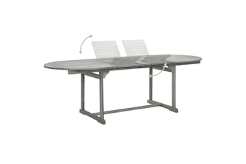 Puutarharuokapöytä (160-240)x100x75 cm täysi akaasiapuu - Harmaa - Puutarhakalusteet - Terassipöydät - Ruokapöytä terassille