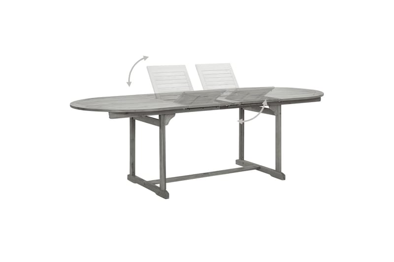 Puutarharuokapöytä (160-240)x100x75 cm täysi akaasiapuu - Harmaa - Puutarhakalusteet - Terassipöydät - Ruokapöytä terassille