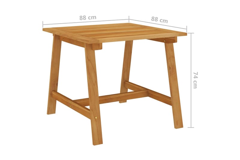 Puutarharuokapöytä 88x88x74 cm täysi akaasiapuu - Puutarhakalusteet - Terassipöydät - Ruokapöytä terassille