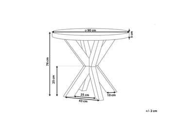 Pyöreä Puutarhapöytä Betoniefekti 90 cm OLBIA - Harmaa - Puutarhakalusteet - Terassipöydät - Ruokapöytä terassille