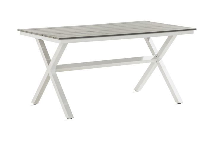 Ristijalkapöytä Tunis 150x90 cm - Valkoinen/Harmaa - Ruokapöytä terassille