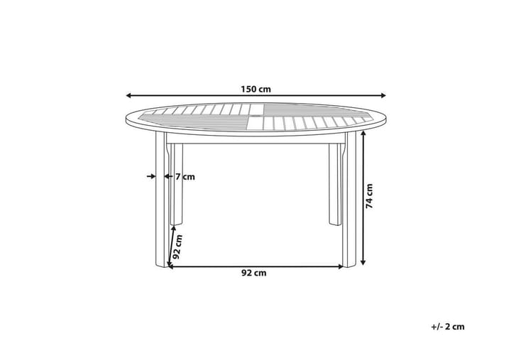 Ruokapöytä Barrata 150 cm - Akaasia - Ruokapöytä terassille