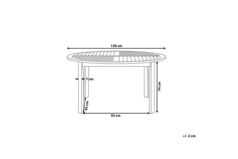Ruokapöytä Barrata 150 cm - Akaasia - Puutarhakalusteet - Terassipöydät - Ruokapöytä terassille
