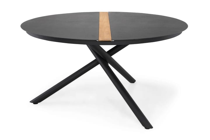 Ruokapöytä Bastian 140 cm Pyöreä - Musta/Tiikki - Ruokapöytä terassille