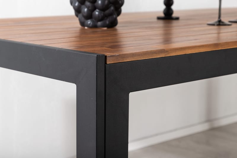 Ruokapöytä Bois 200 cm Musta/Ruskea - Venture Home - Puutarhakalusteet - Terassipöydät - Ruokapöytä terassille