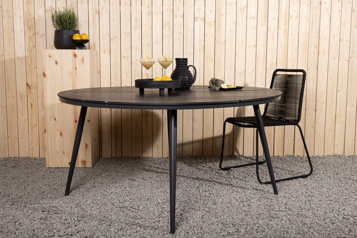 Ruokapöytä Break 150 cm Pyöreä Musta - Venture Home - Ruokapöytä terassille