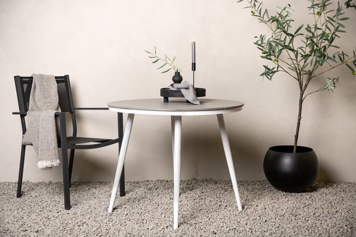 Ruokapöytä Break Pyöreä 90 cm Valkoinen - Venture Home - Ruokapöytä terassille