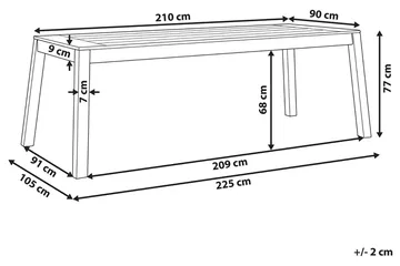 Ruokapöytä Coteto 210 cm - Akaasia - Puutarhakalusteet - Terassipöydät - Ruokapöytä terassille