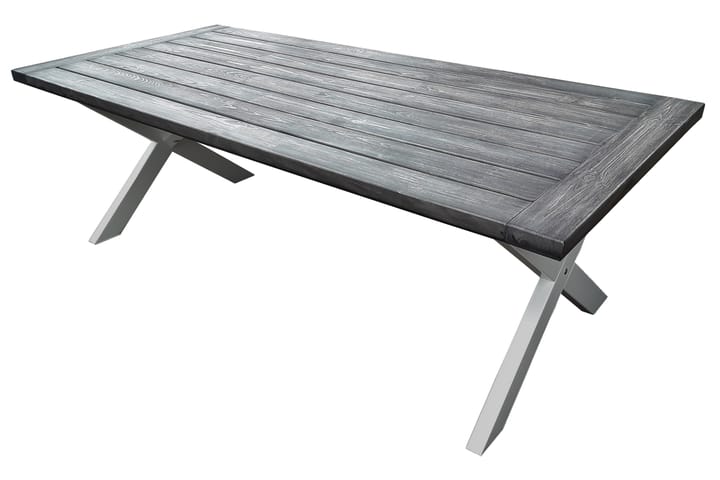 Ruokapöytä Hains 220 cm - Musta/Harmaa/Valkoinen - Ruokapöytä terassille
