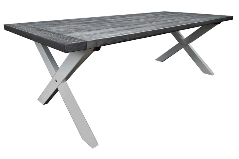 Ruokapöytä Hains 220 cm - Musta/Harmaa/Valkoinen - Puutarhakalusteet - Terassipöydät - Ruokapöytä terassille