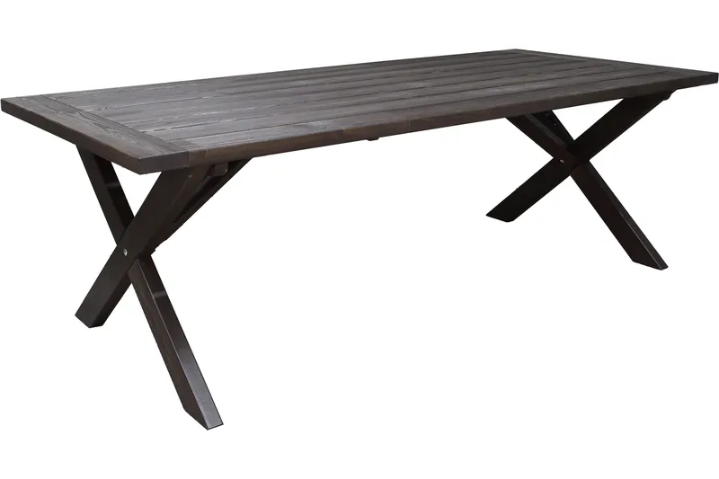 Ruokapöytä Hains 220 cm - Ruskea - Puutarhakalusteet - Terassipöydät - Ruokapöytä terassille
