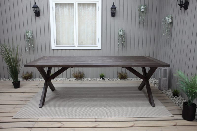 Ruokapöytä Hains 220 cm - Ruskea - Puutarhakalusteet - Terassipöydät - Ruokapöytä terassille