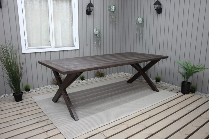 Ruokapöytä Hains 220 cm - Ruskea - Ruokapöytä terassille