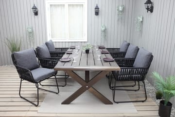 Ruokapöytä Hains 220 cm - Ruskea - Puutarhakalusteet - Terassipöydät - Ruokapöytä terassille