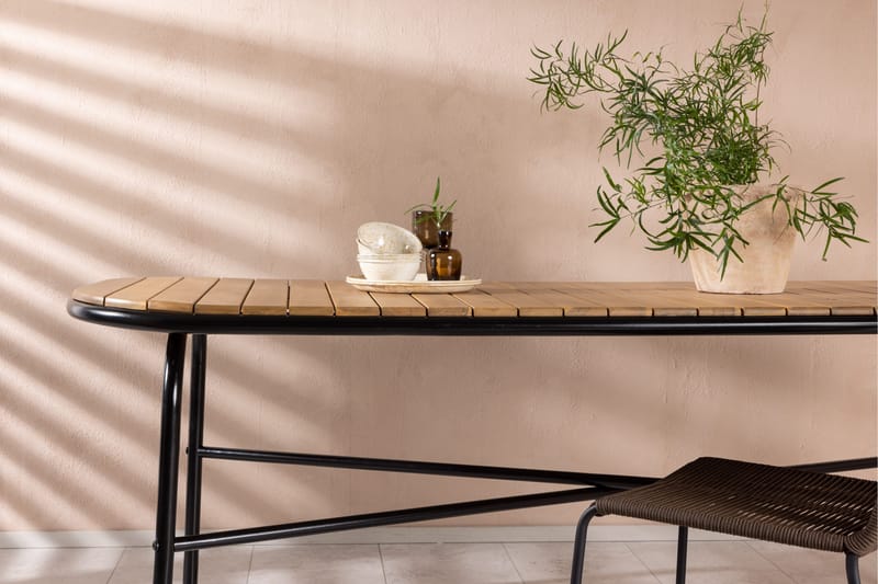 Ruokapöytä Holmbeck 200 cm - Ruskea - Puutarhakalusteet - Terassipöydät - Ruokapöytä terassille