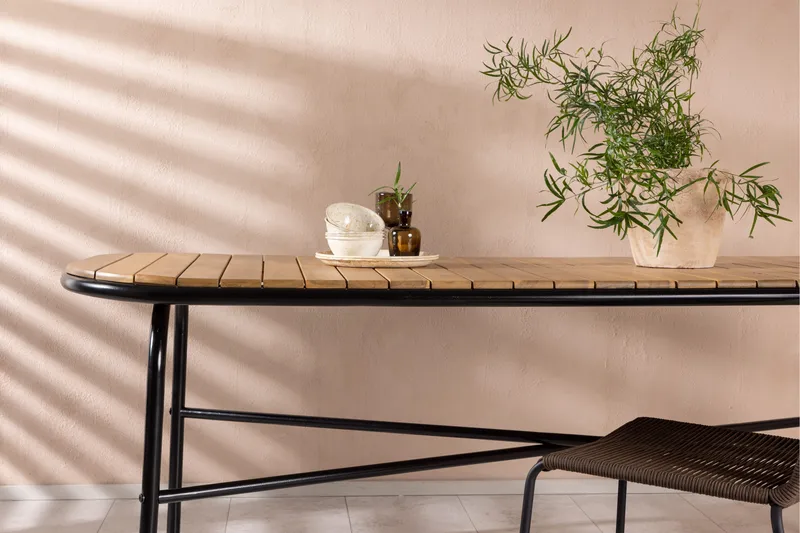 Ruokapöytä Holmbeck 200 cm - Ruskea - Puutarhakalusteet - Terassipöydät - Ruokapöytä terassille