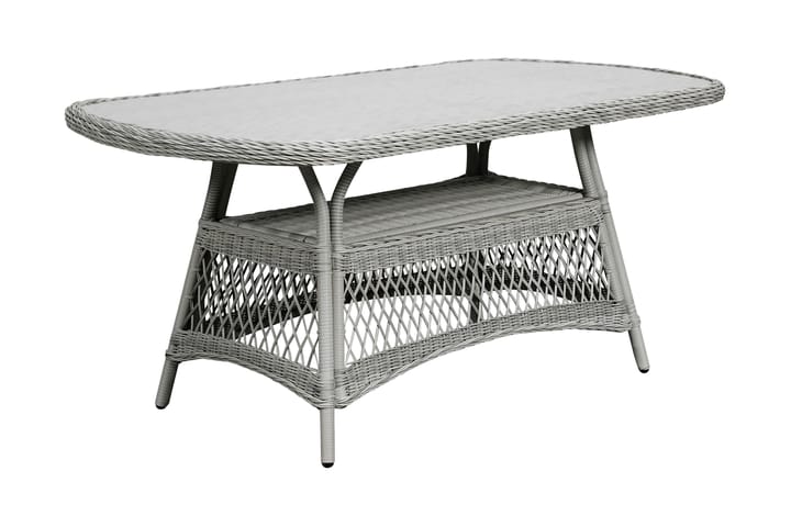 Ruokapöytä Hven 165 cm Soikea Lasi - Hiekka - Ruokapöytä terassille