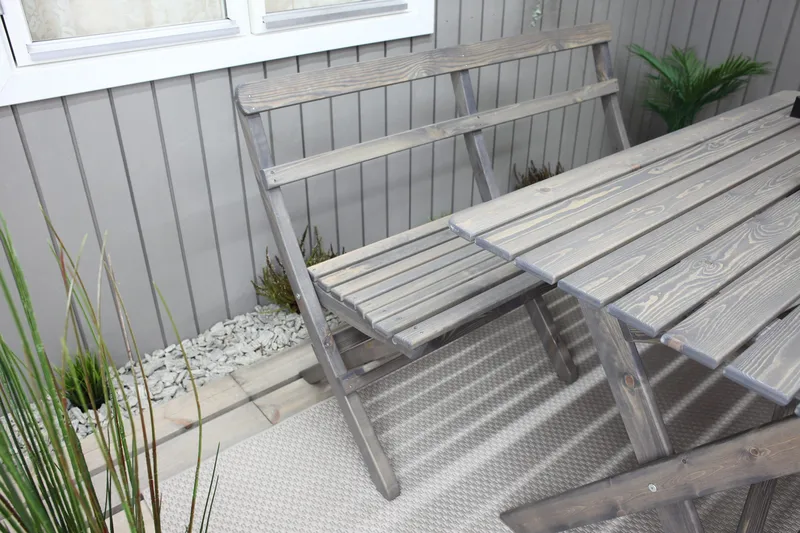 Ruokapöytä Larios 126 cm - Harmaa - Puutarhakalusteet - Terassipöydät - Ruokapöytä terassille