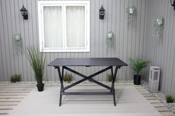 Ruokapöytä Larios 126 cm - Musta - Puutarhakalusteet - Terassipöydät - Ruokapöytä terassille