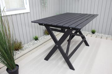 Ruokapöytä Larios 126 cm - Musta - Puutarhakalusteet - Terassipöydät - Ruokapöytä terassille