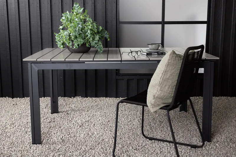 Ruokapöytä Levels Jatkettava 160-240 cm Harmaa/Musta - Venture Home - Puutarhakalusteet - Terassipöydät - Ruokapöytä terassille