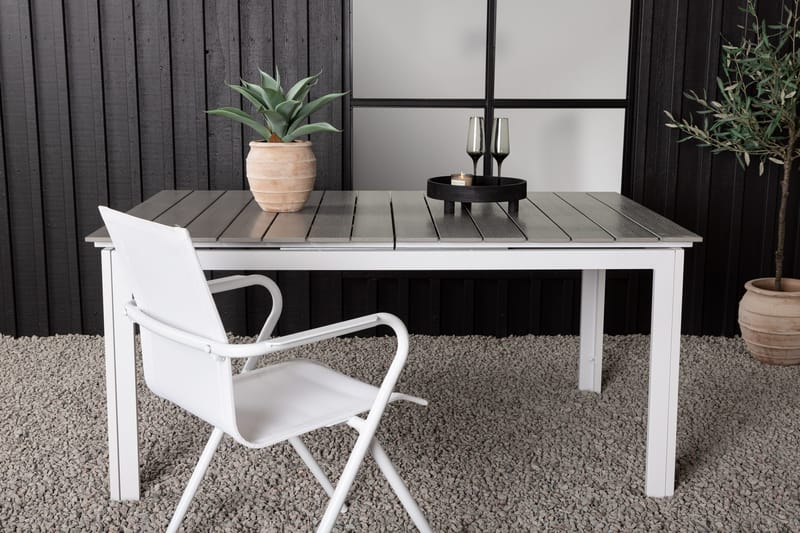 Ruokapöytä Levels Jatkettava 160-240 cm - Valkoinen/Harmaa - Puutarhakalusteet - Terassipöydät - Ruokapöytä terassille
