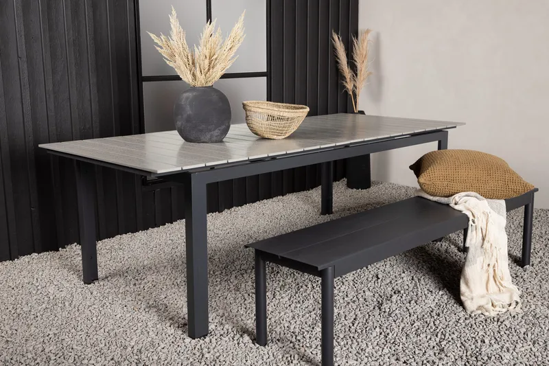Ruokapöytä Levels Jatkettava 224-324 cm - Harmaa/Musta - Puutarhakalusteet - Terassipöydät - Ruokapöytä terassille