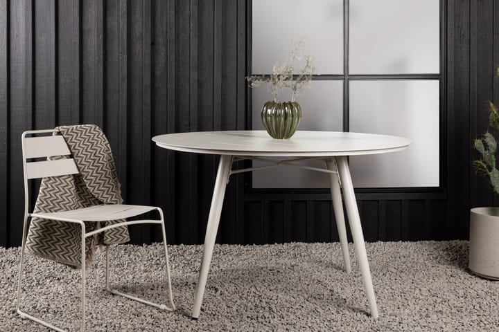 Ruokapöytä Lina 120 cm Pyöreä Harmaa - Venture Home - Ruokapöytä terassille