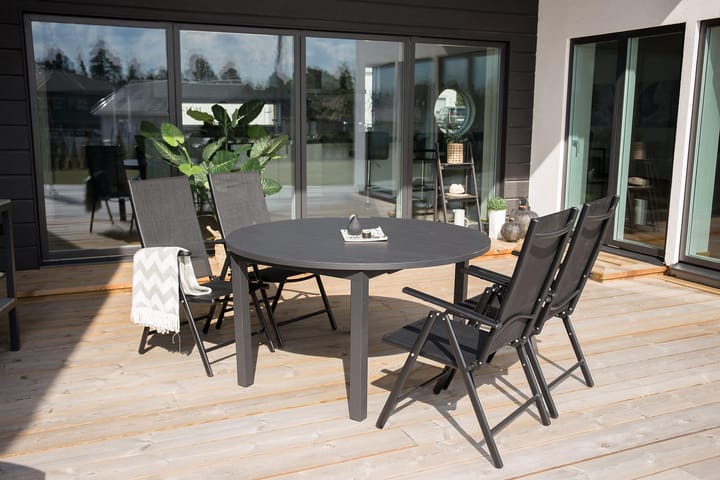 Ruokapöytä Marbella Pyöreä 140 cm Musta - Venture Home - Ruokapöytä terassille