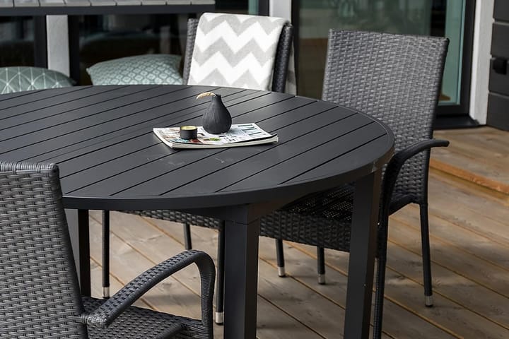 Ruokapöytä Marbella Pyöreä 140 cm Musta - Venture Home - Ruokapöytä terassille