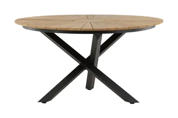 Ruokapöytä Mexico Pyöreä 140 cm Ruskea/Musta - Venture Home - Puutarhakalusteet - Terassipöydät - Ruokapöytä terassille