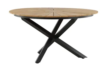 Ruokapöytä Mexico Pyöreä 140 cm Ruskea/Musta - Venture Home - Puutarhakalusteet - Terassipöydät - Ruokapöytä terassille