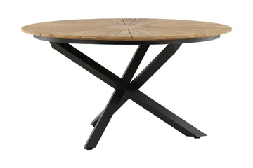 Ruokapöytä Mexico Pyöreä 140 cm Ruskea/Musta - Venture Home - Puutarhakalusteet - Terassipöydät - Ruokapöytä terassille